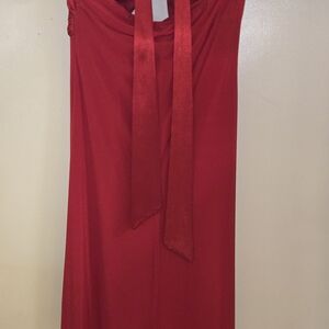 Elegant Red Dress with Tie Straps